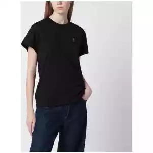 Parajumpers Black cotton T-shirt with logo patch