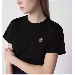 Parajumpers Black cotton T-shirt with logo patch