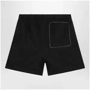 Moncler Black cargo shorts in cotton gabardine