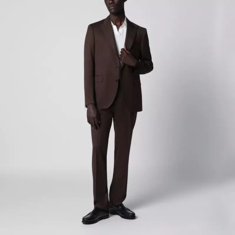 Tagliatore Single-breasted brown wool suit