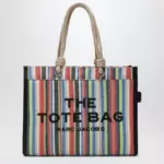 Marc Jacobs Large rainbow-striped mesh tote bag