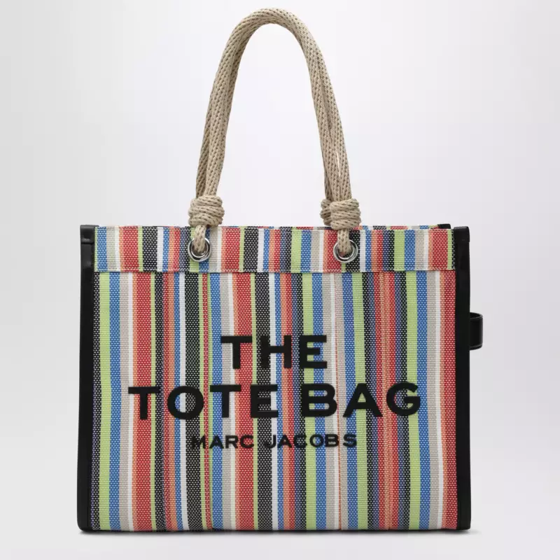 Marc Jacobs Large rainbow-striped mesh tote bag