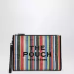 Marc Jacobs Large rainbow-striped mesh pouch with wrist strap
