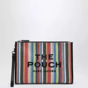 Marc Jacobs Large rainbow-striped mesh pouch with wrist strap