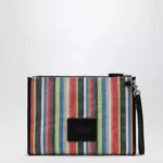 Marc Jacobs Large rainbow-striped mesh pouch with wrist strap
