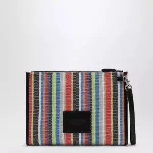 Marc Jacobs Large rainbow-striped mesh pouch with wrist strap