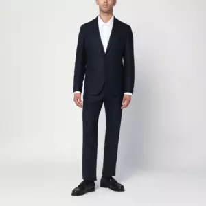 Tagliatore Single-breasted blue wool and cashmere suit
