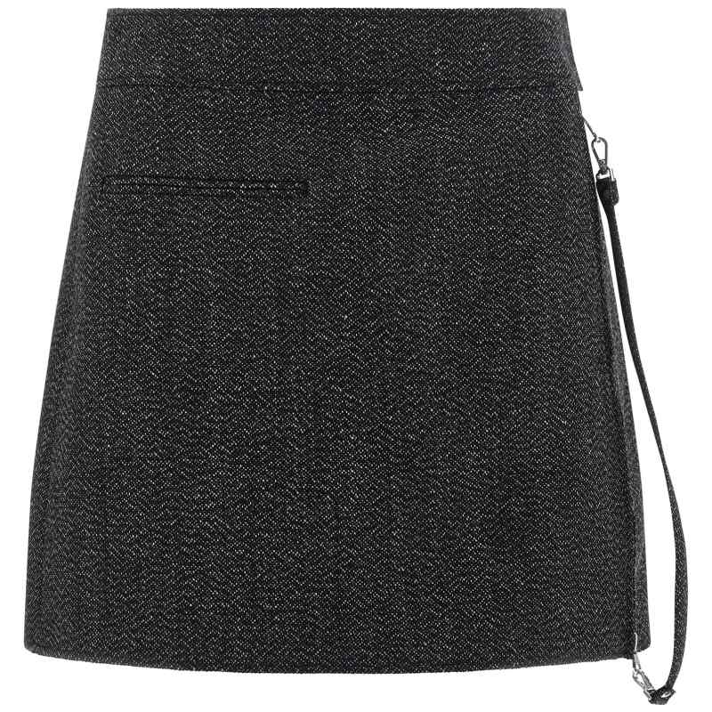 325CJU292WO01449901_01_M_2025-08-18T07-36-42.04Z-1 Courreges Zipped Caviar Mini Skirt