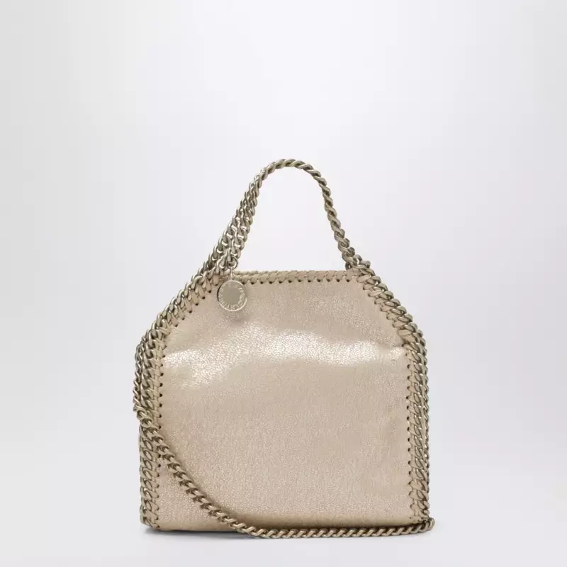 Stella McCartney Gold metallic micro Falabella tote bag