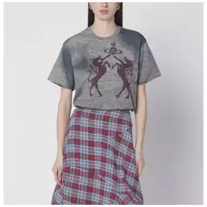 Vivienne Westwood Grey mélange T-shirt with logo print