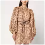 ZIMMERMANN Leopard print short dress in linen