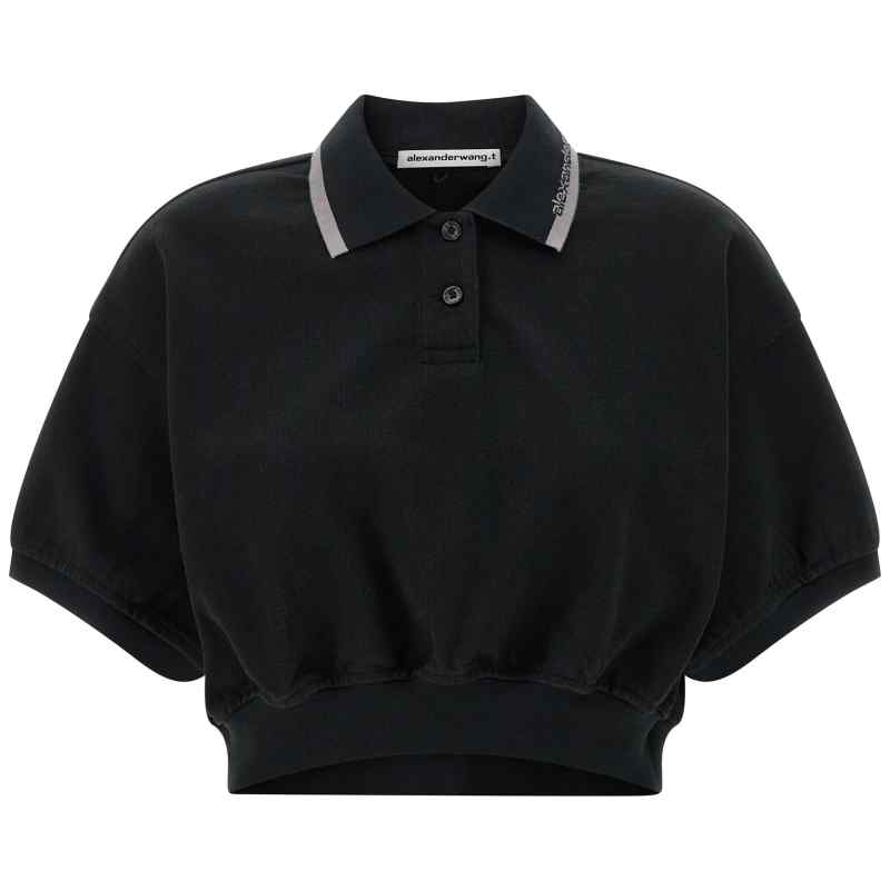 T By Alexander Wang Intarsia Collar Polo Shirt