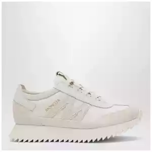 Moncler Pacey2 sneaker in beige canvas and leather