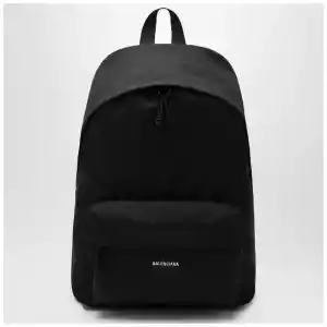 Balenciaga Black Explorer backpack with logo patch