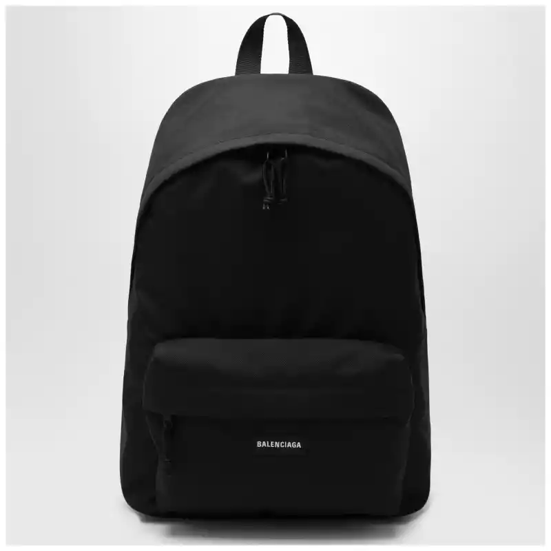 5032212VZ37_S_BALEN-1000.a Balenciaga Black Explorer backpack with logo patch