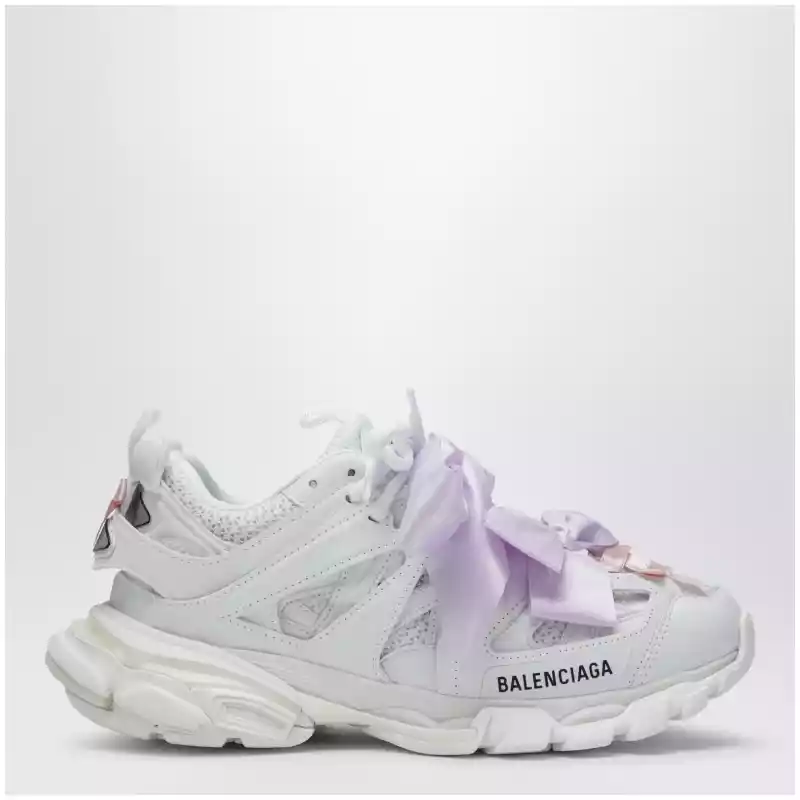 Balenciaga Track Bow sneakers in mixed materials, white and pink