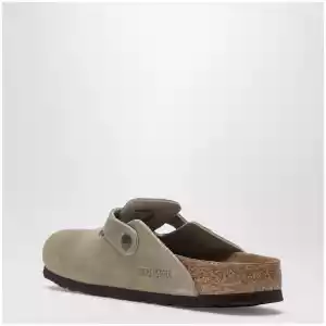 Taupe suede Boston clogs by Birkenstock