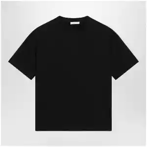The Row Black cotton short-sleeve crewneck T-shirt