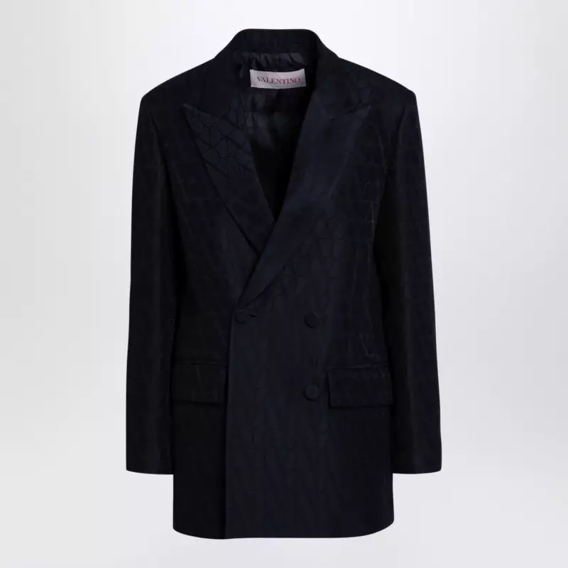 Valentino Navy blue double-breasted jacket Toile Iconographe