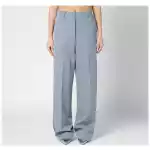 Stella McCartney Wide-leg light grey Falabella pants with chain
