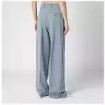 Stella McCartney Wide-leg light grey Falabella pants with chain
