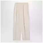 Stella McCartney Wide butter-coloured pants in linen blend