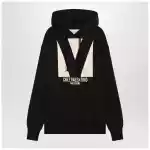 Black sweatshirt with Chez Valentino print