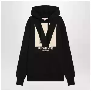 Black sweatshirt with Chez Valentino print