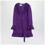 Valentino Purple wool and silk mini dress