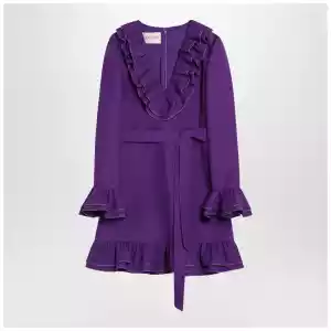 Valentino Purple wool and silk mini dress
