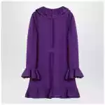 Valentino Purple wool and silk mini dress