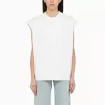Stella McCartney White cotton over vest with logo