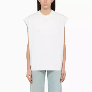 Stella McCartney White cotton over vest with logo