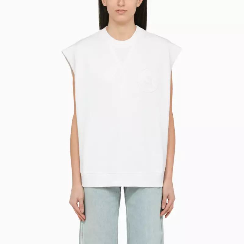 Stella McCartney White cotton over vest with logo