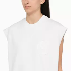 Stella McCartney White cotton over vest with logo