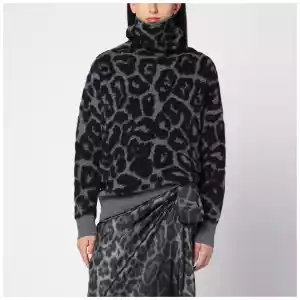 Stella McCartney Leopard print turtleneck sweater in wool