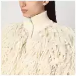 Stella McCartney White wool bomber jacket with fringes