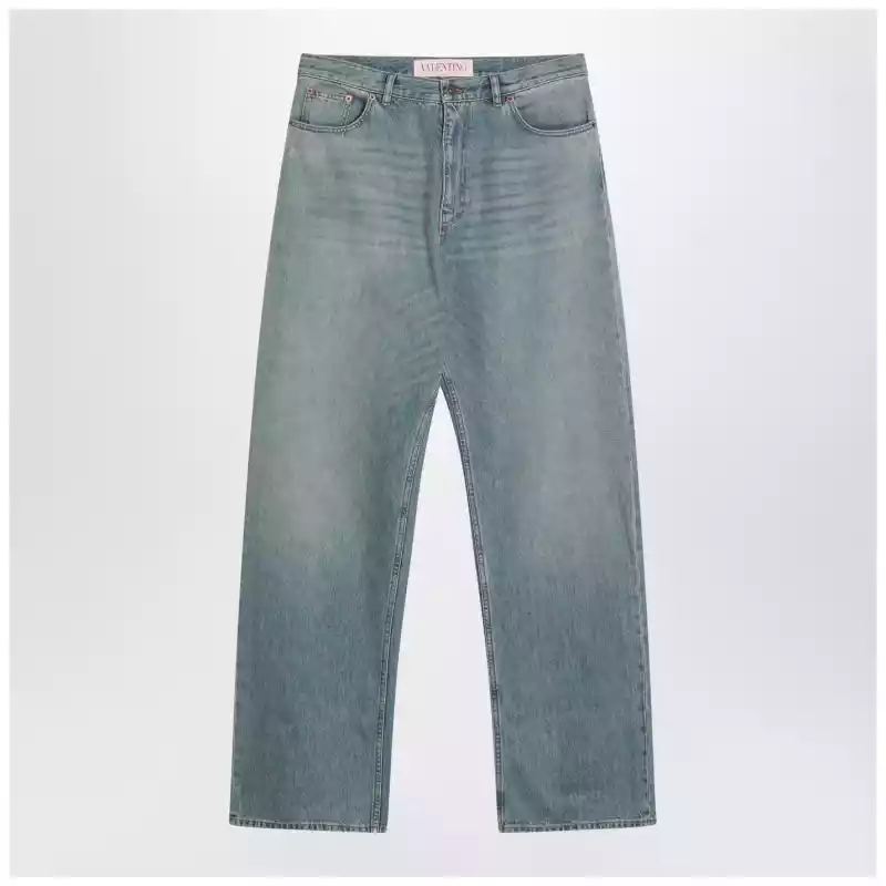Valentino Light blue jeans with washed effect