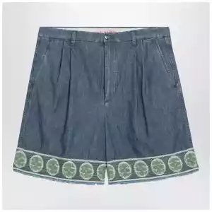 Valentino Blue bermuda short with jacquard bottom