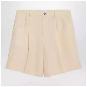 Valentino Butter-coloured Bermuda shorts with turn-ups