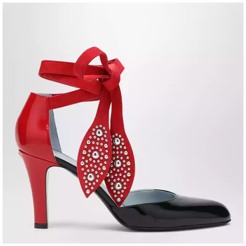 Valentino Garavani Black and red Foliefoliage décolleté