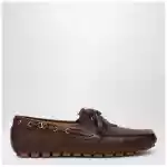 Valentino Garavani Brown leather moccasin driver Fantaway