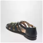 Valentino Garavani Black leather fisherman sandals with studs
