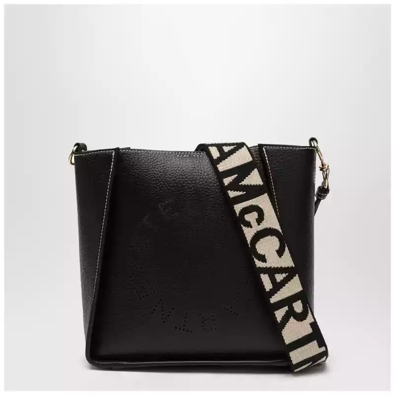 Stella McCartney Square black crossbody bag with logo
