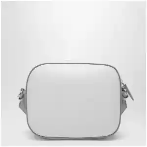 Stella McCartney Pearl grey camera bag with logo and shoulder strap