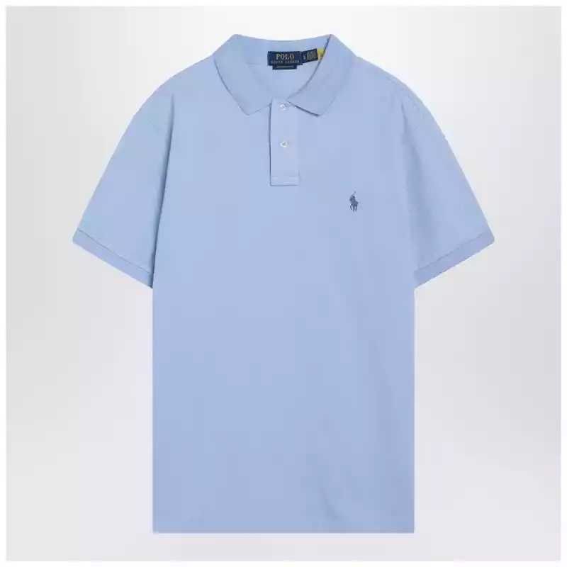 Polo Ralph Lauren Light blue cotton Custom Slim-Fit polo shirt