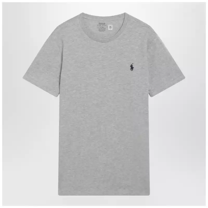 Polo Ralph Lauren Grey mélange cotton Custom Slim-Fit T-shirt