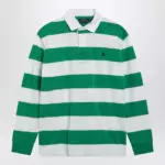 Polo Ralph Lauren White/green striped Classic Fit polo shirt