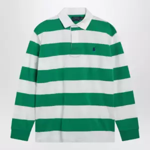 Polo Ralph Lauren White/green striped Classic Fit polo shirt
