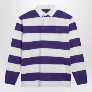 Polo Ralph Lauren White/purple striped Classic Fit polo shirt